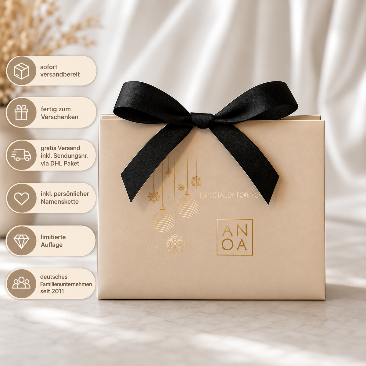 Personalisierter Schmuck Adventskalender 2026 - 24 Schmuckstücke (inkl. individuelle Namenskette)