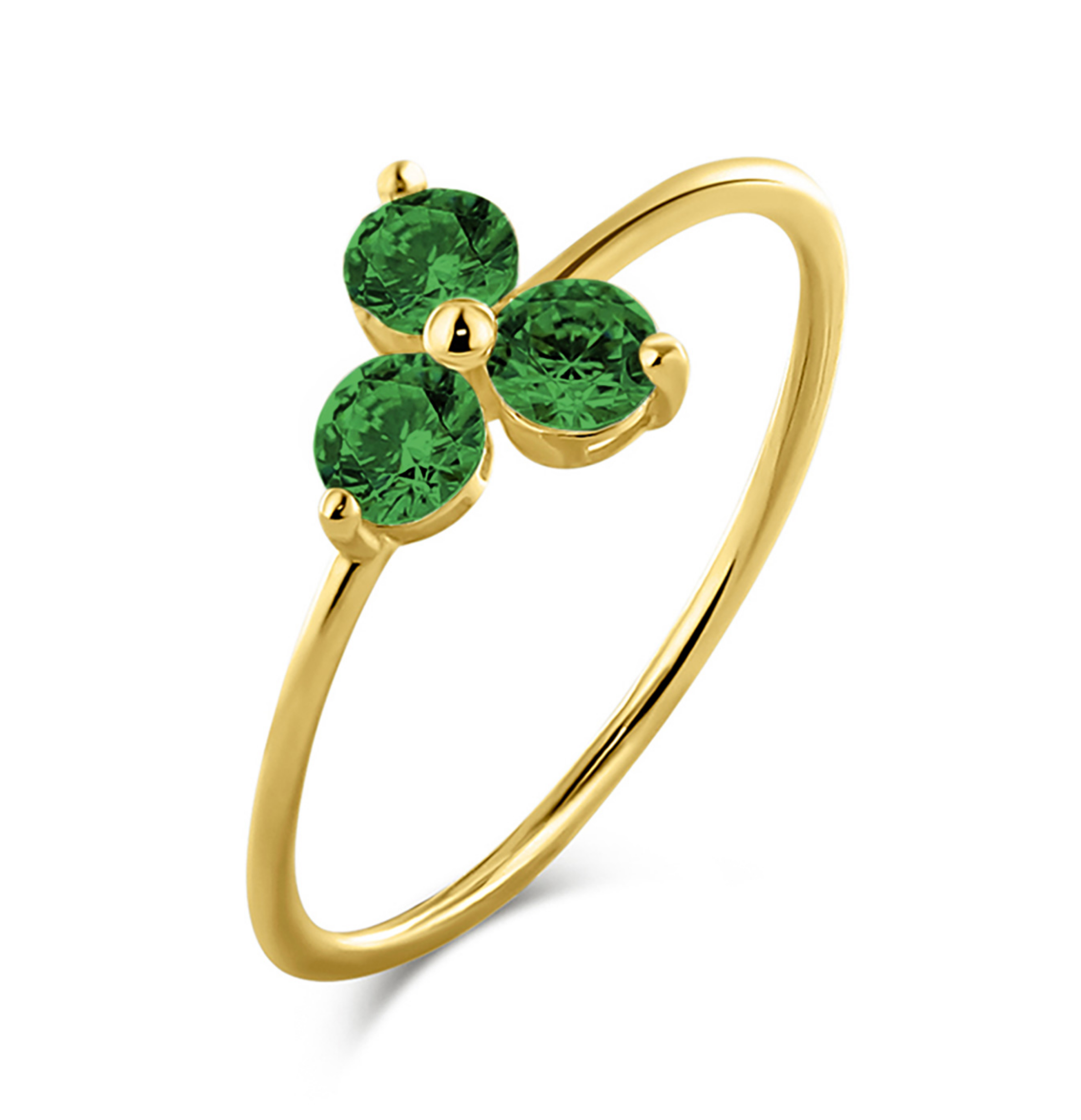 Ring Zirkonia Blume 585 Gold