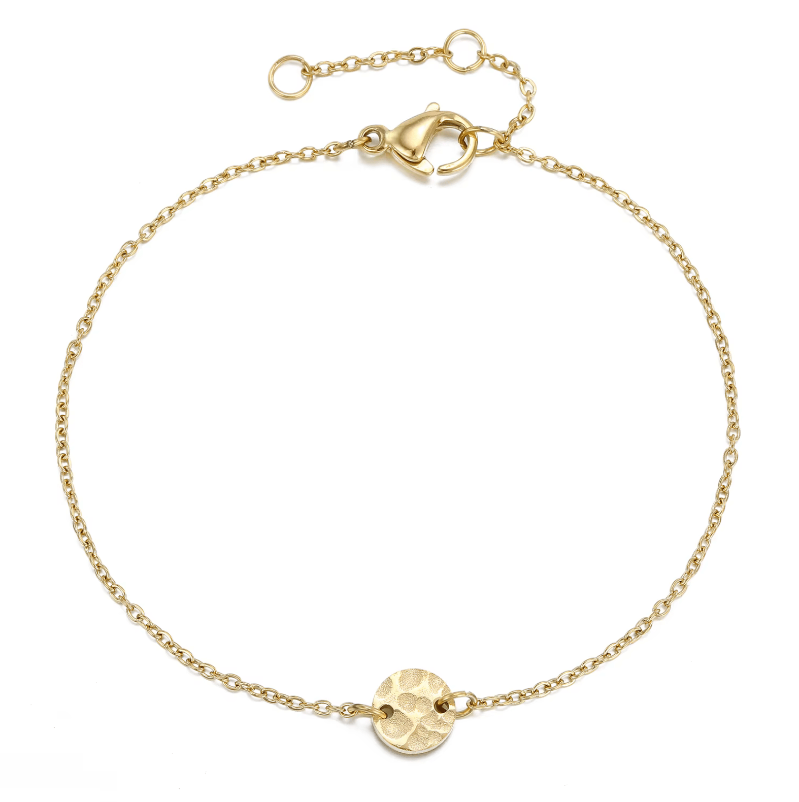 Armband gehämmertes Plättchen Edelstahl - AnoaShop