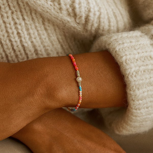 Bunte Steinchen Armband 925 Sterling Silber 14K - AnoaShop