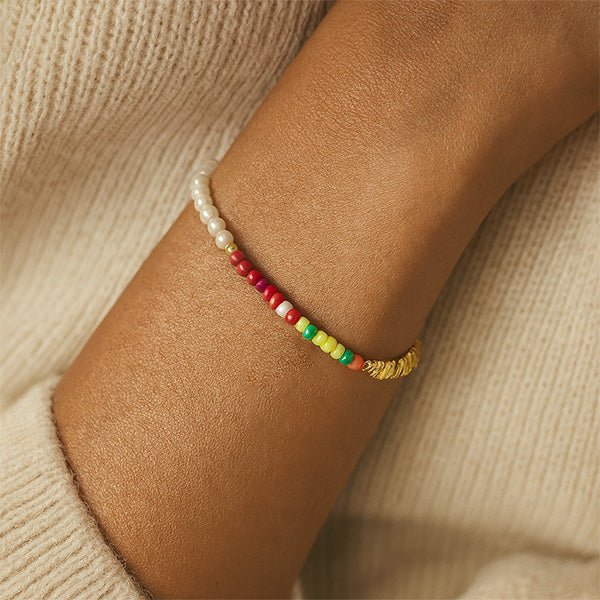 Bunte Steinchen Armband 925 Sterling Silber 14K - AnoaShop
