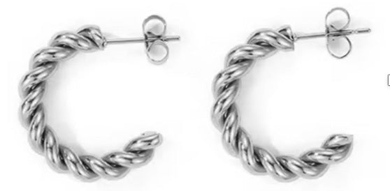 Gedrehte Creole Edelstahl - AnoaShop