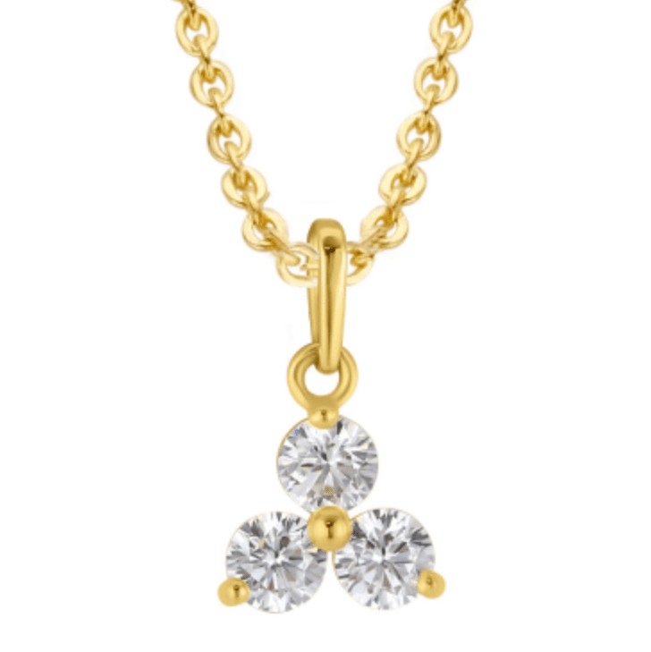Halskette 3 Zirkonia Steine 585 Gold - AnoaShop