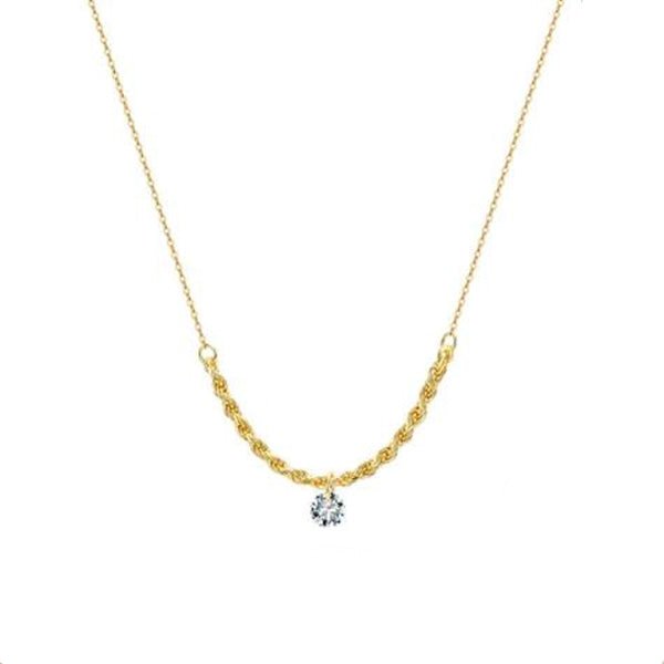 Halskette gedreht mit Steinchen 925 Sterling Silber - AnoaShop