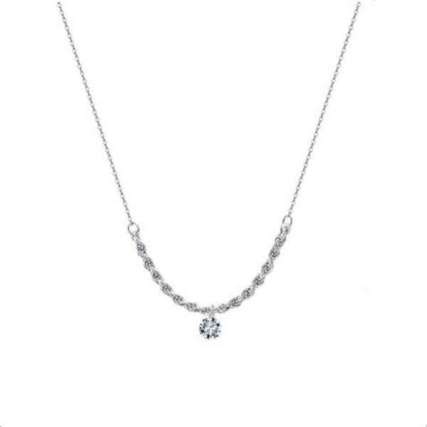 Halskette gedreht mit Steinchen 925 Sterling Silber - AnoaShop