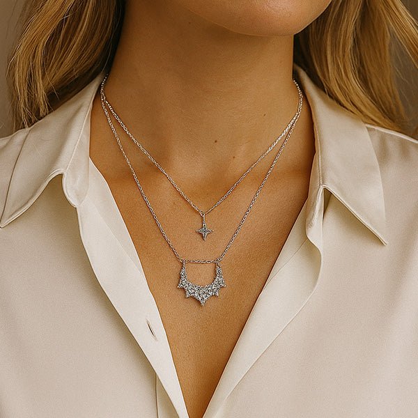 Halskette Layering mit Stern 925 Sterling Silber - AnoaShop