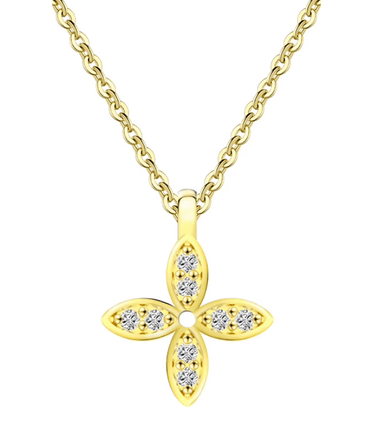 Halskette mit Blumen Anhänger 925 Sterling Silber - AnoaShop