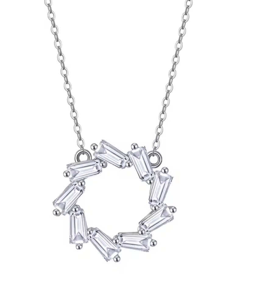 Halskette mit blumenförmigem Anhänger 925 Sterling Silber - AnoaShop