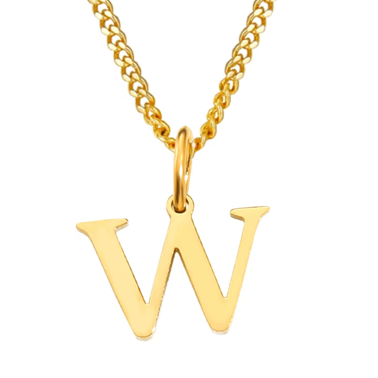 Necklace with letter pendant stainless steel - AnoaShop