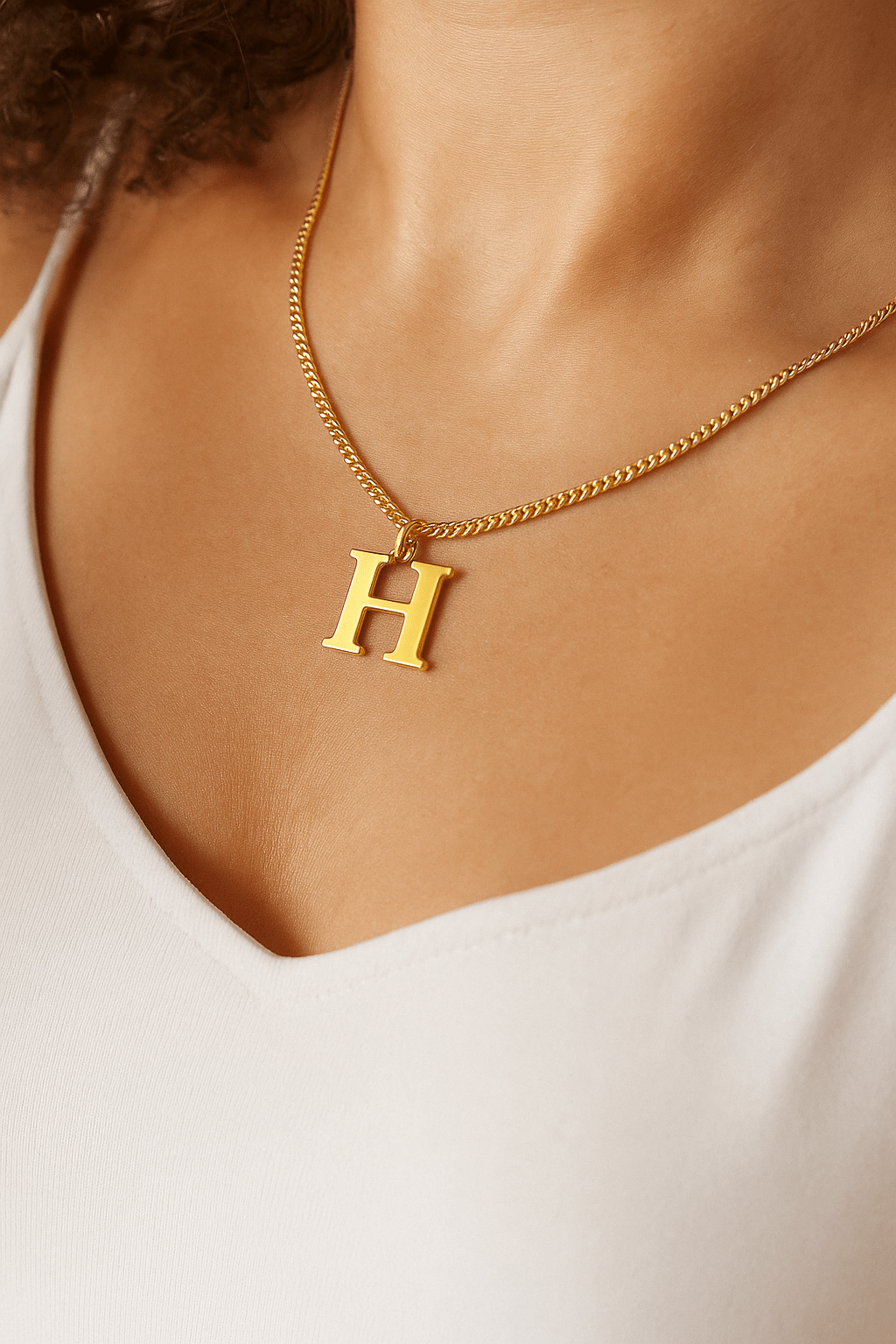 Halskette mit Buchstaben Anhänger Edelstahl - AnoaShop
