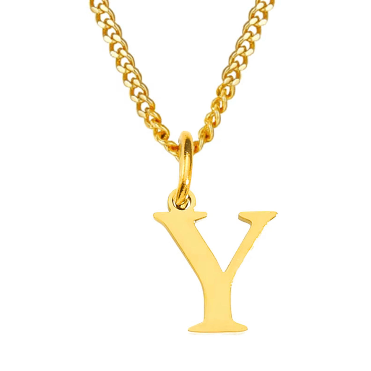 Necklace with letter pendant stainless steel - AnoaShop