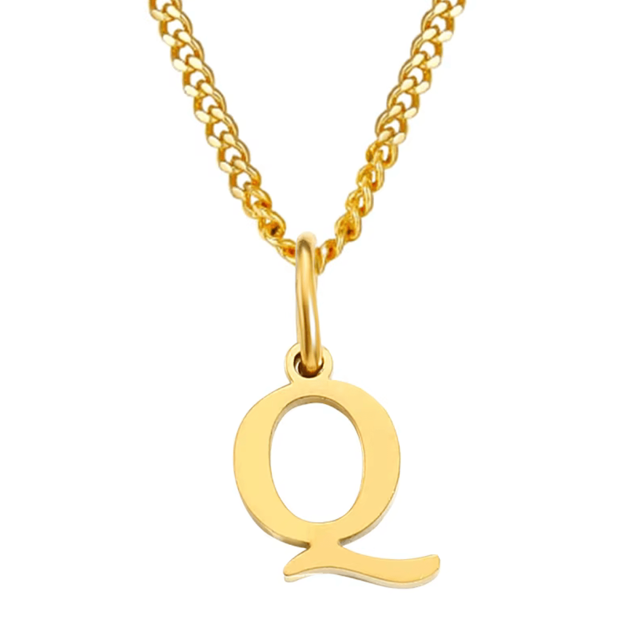 Necklace with letter pendant stainless steel - AnoaShop