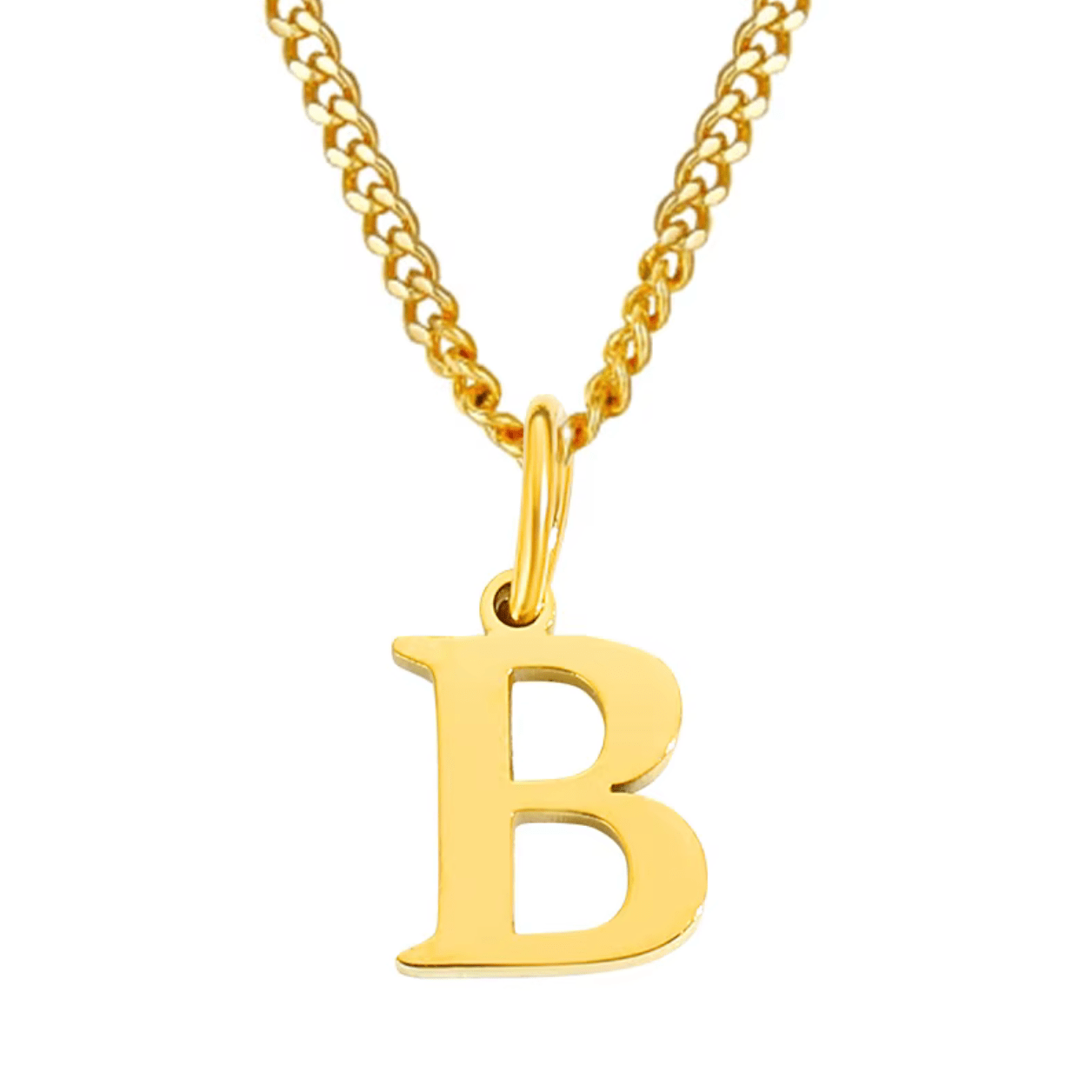 Necklace with letter pendant stainless steel - AnoaShop