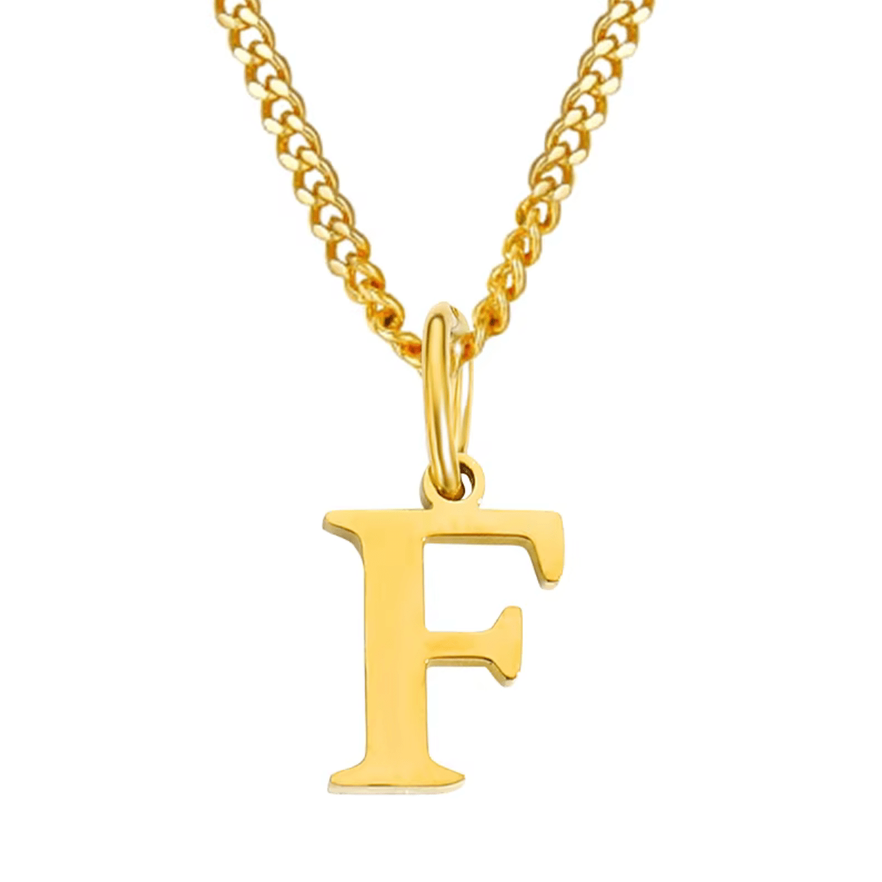 Necklace with letter pendant stainless steel - AnoaShop