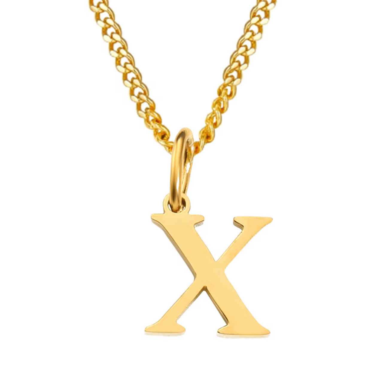 Necklace with letter pendant stainless steel - AnoaShop