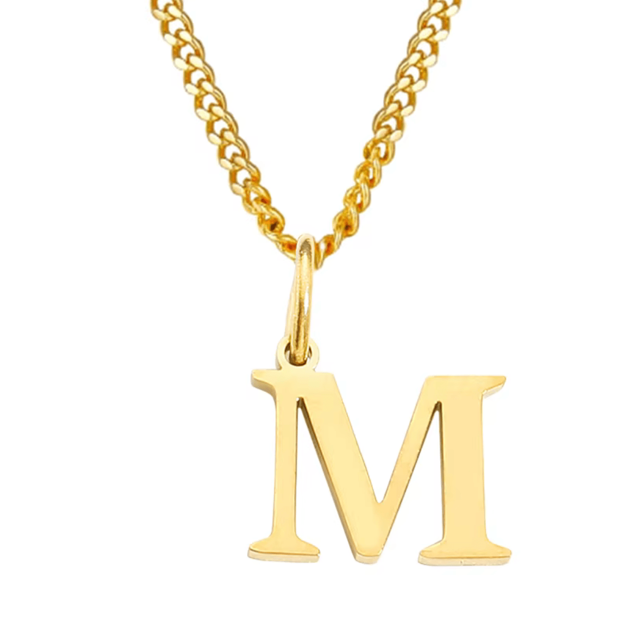 Necklace with letter pendant stainless steel - AnoaShop