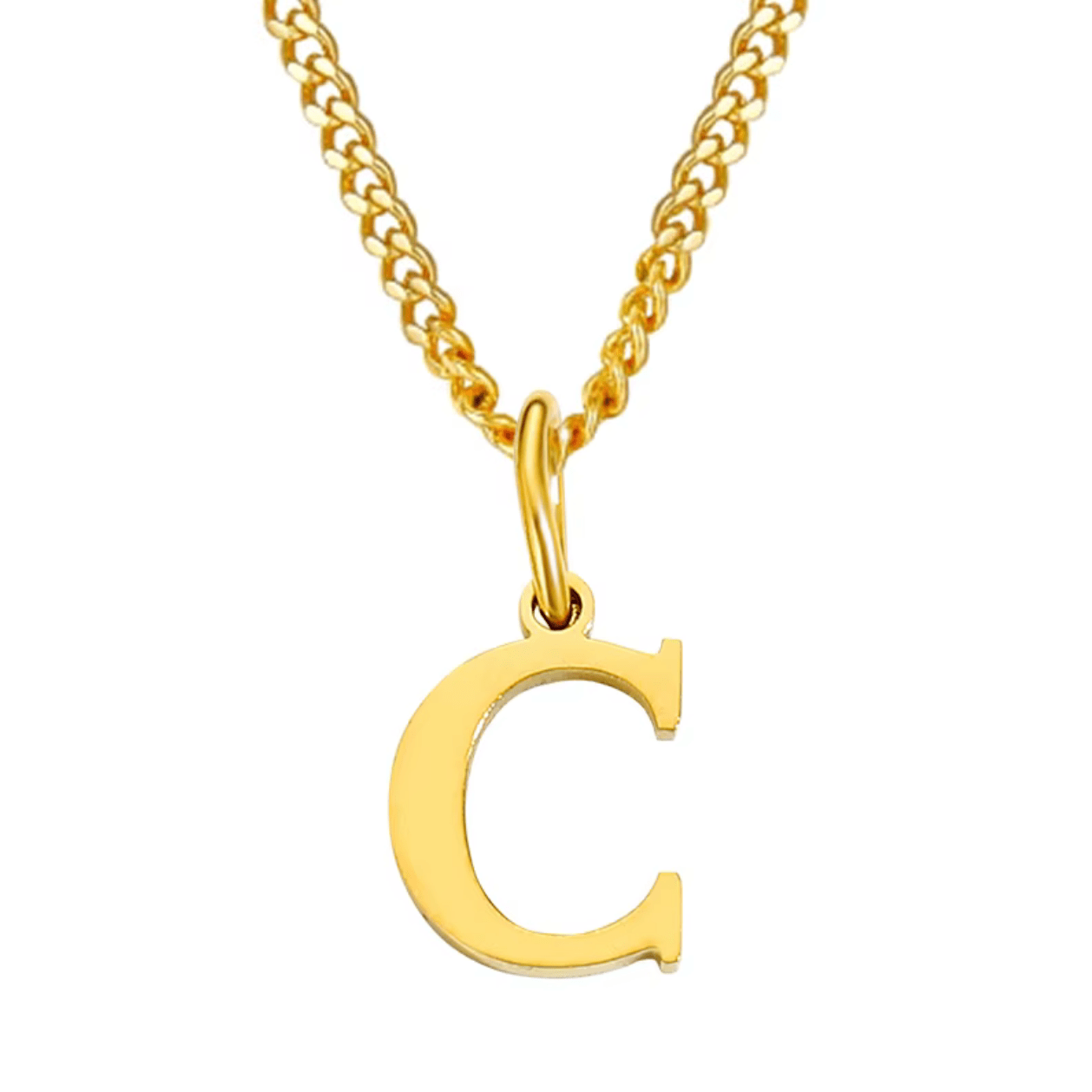 Necklace with letter pendant stainless steel - AnoaShop