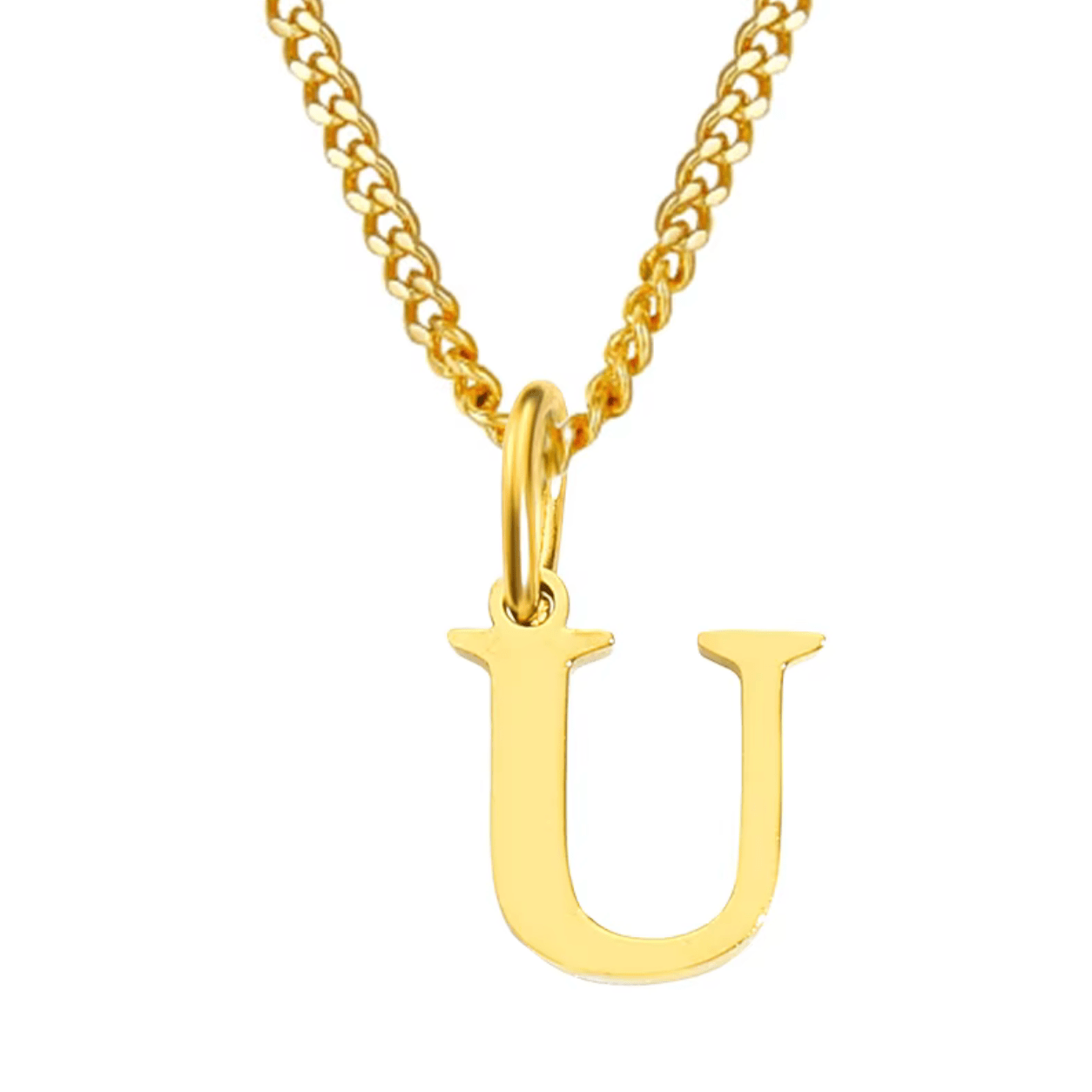 Necklace with letter pendant stainless steel - AnoaShop