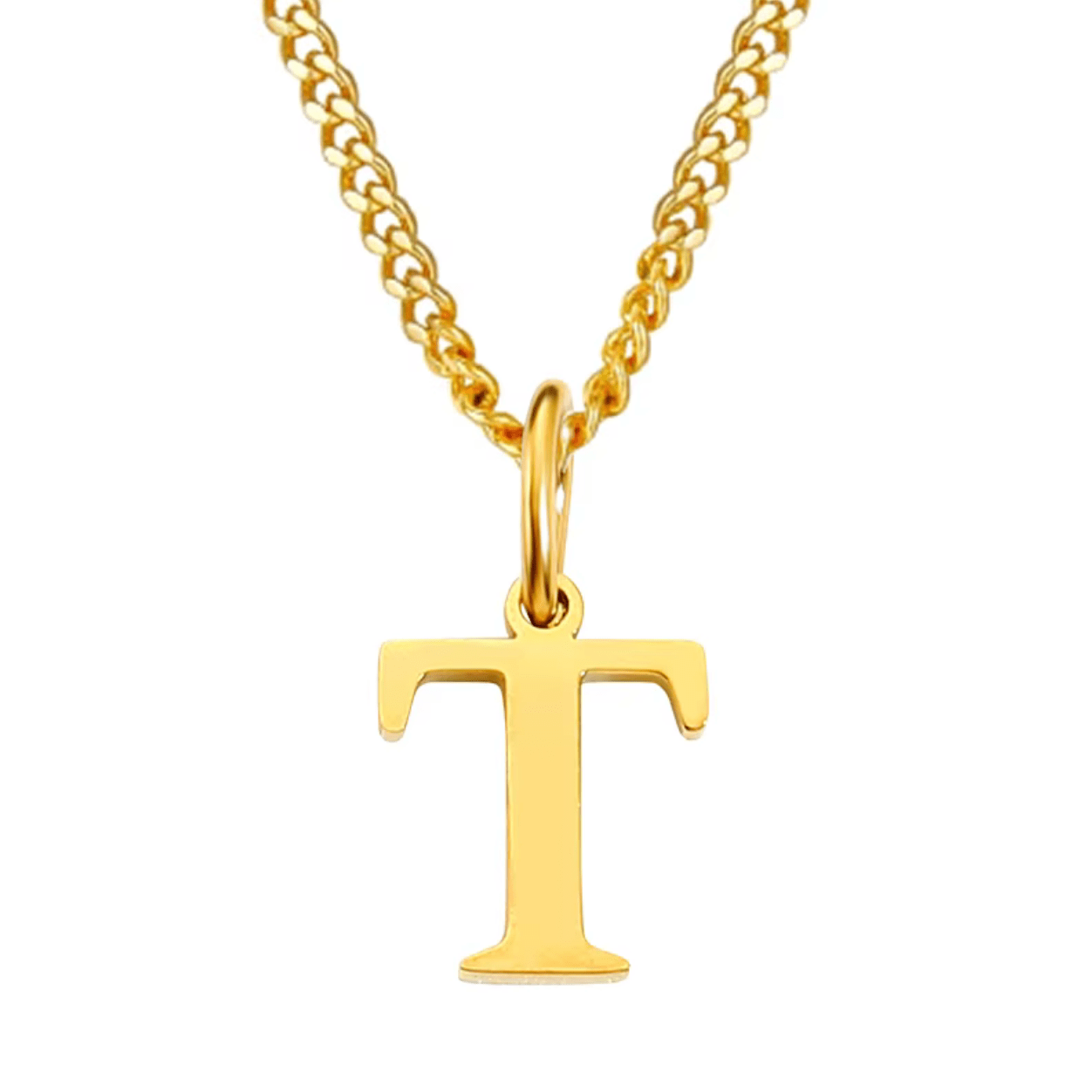 Necklace with letter pendant stainless steel - AnoaShop