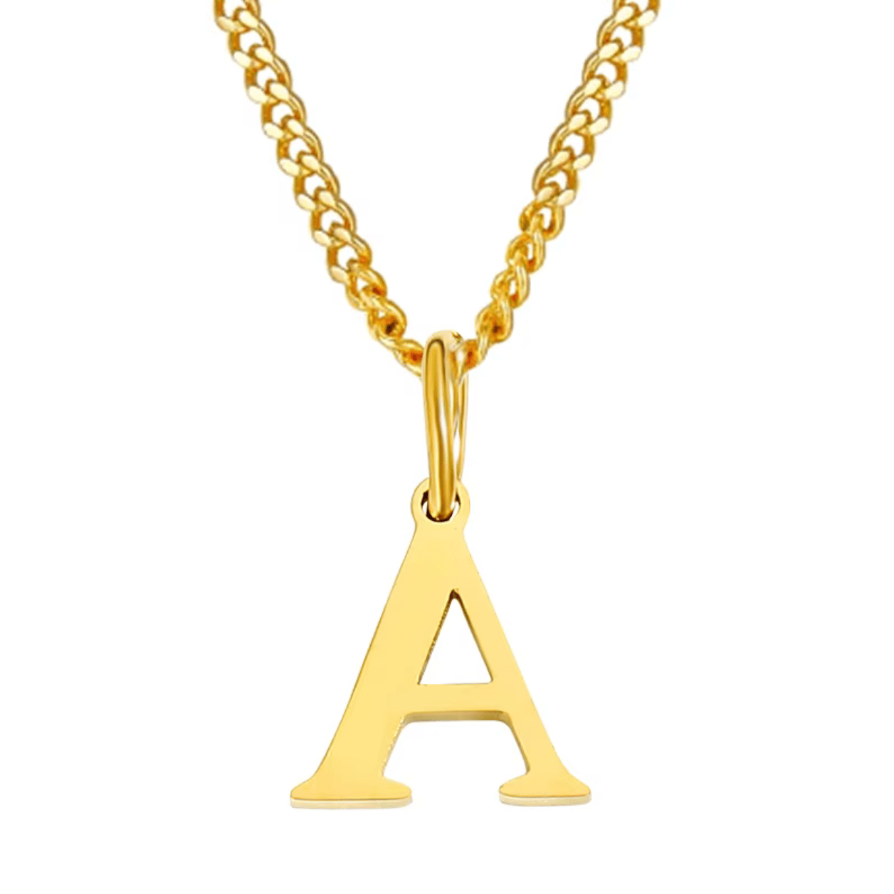 Necklace with letter pendant stainless steel - AnoaShop