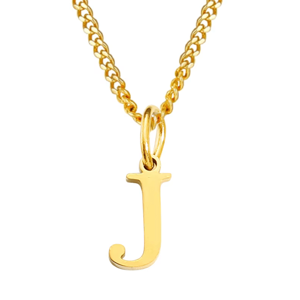 Necklace with letter pendant stainless steel - AnoaShop