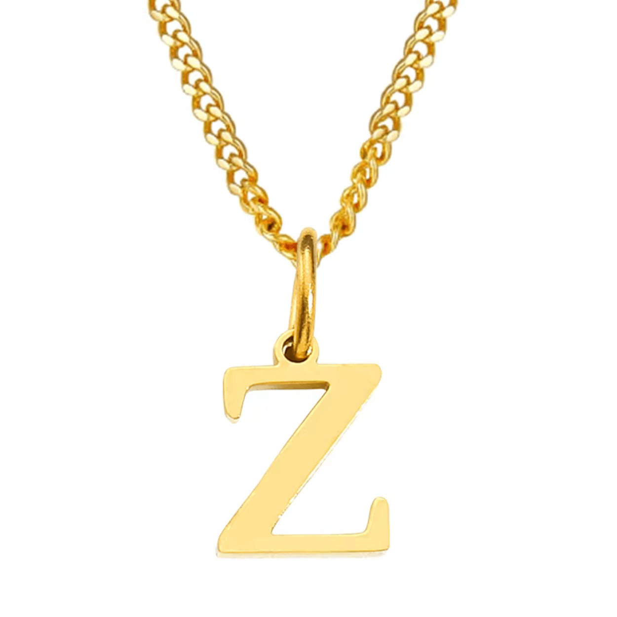 Necklace with letter pendant stainless steel - AnoaShop