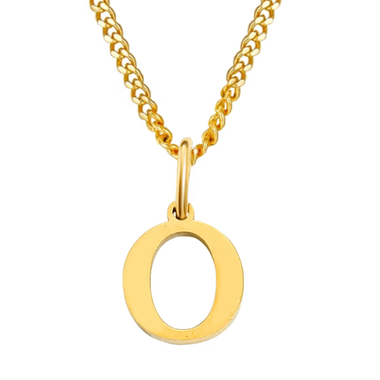 Necklace with letter pendant stainless steel - AnoaShop