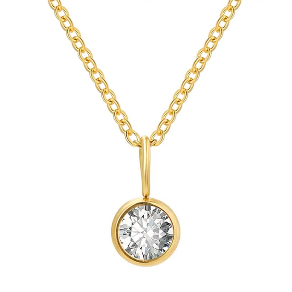 Halskette mit Steinchen Edelstahl - AnoaShop