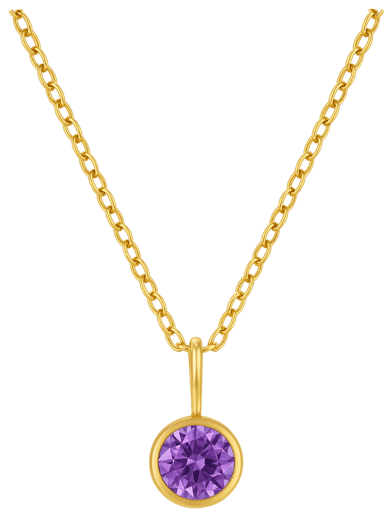 Halskette mit Steinchen Edelstahl - AnoaShop