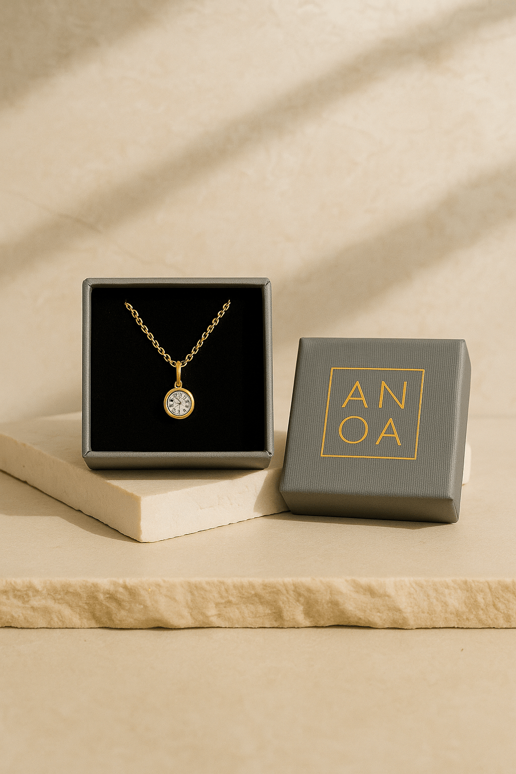 Halskette mit Steinchen Edelstahl - AnoaShop