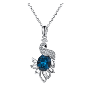Halskette mit Swarovski Kristall Schwan 925 Sterling Silber - AnoaShop
