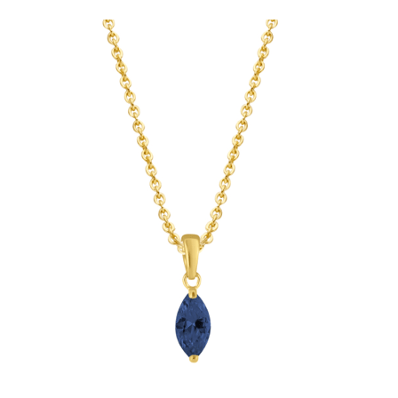 Halskette Zirkonia blau 585 Gold - AnoaShop