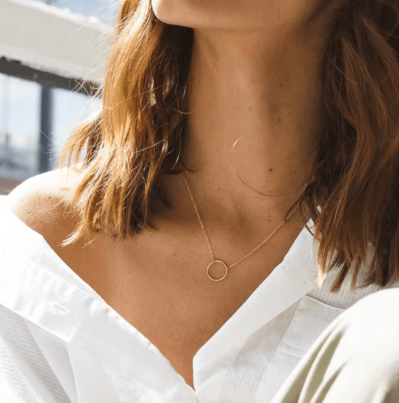 Kette mit offenem Kreis Edelstahl - AnoaShop