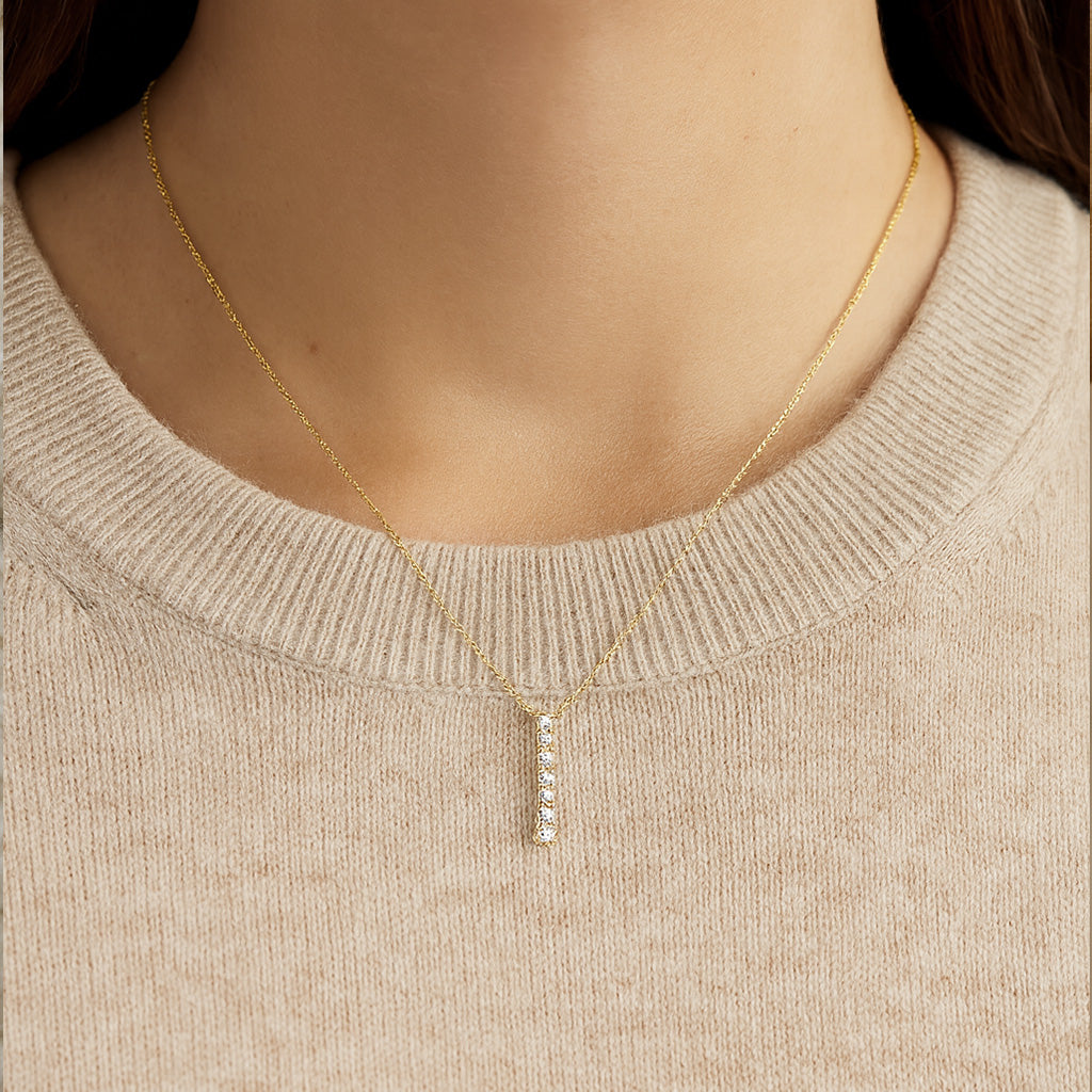 Half chain with pent trailer 925 sterling silver