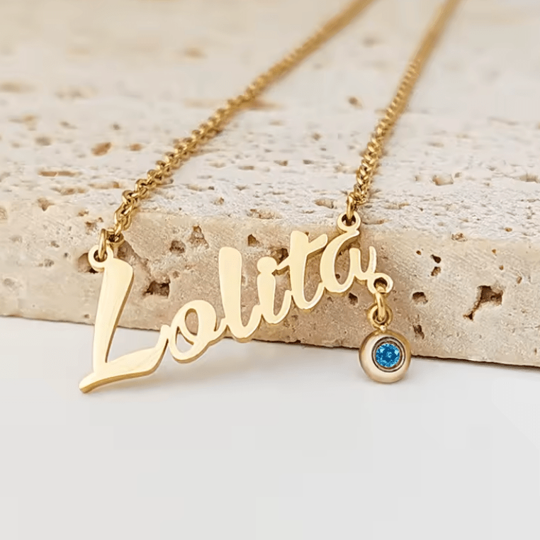 Namenskette Geburtsstein - Fine - AnoaShop