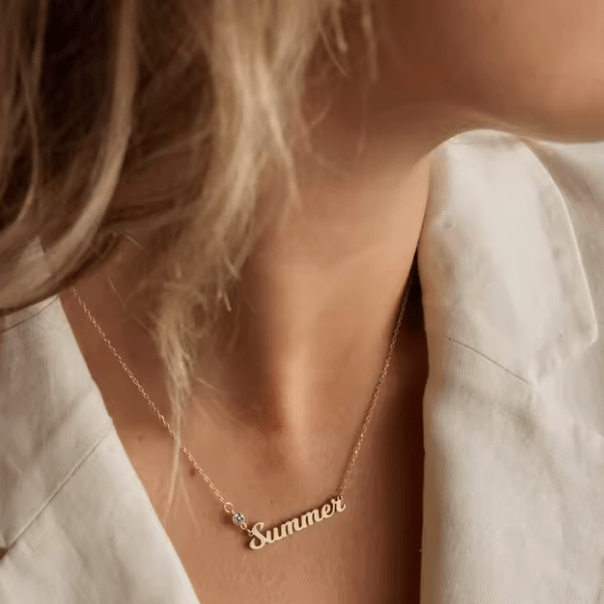 Namenskette Geburtsstein - Minimal - AnoaShop