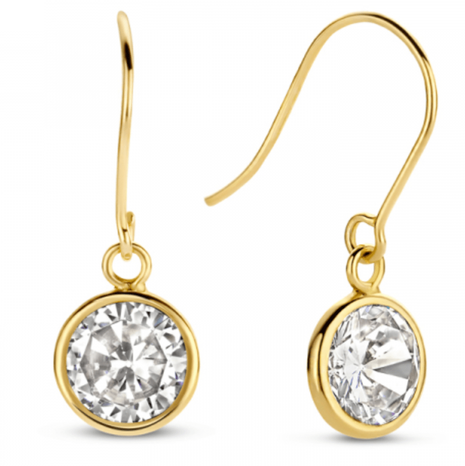 Ohrhänger 6mm Zirkonia 585 Gold - AnoaShop