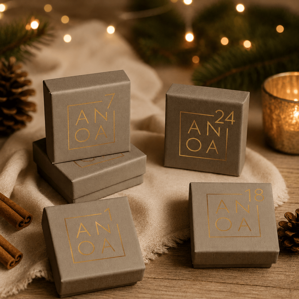 Personalisierter Adventskalender 2026 - 24 Schmuckstücke (inkl. individuelle Namenskette) - AnoaShop