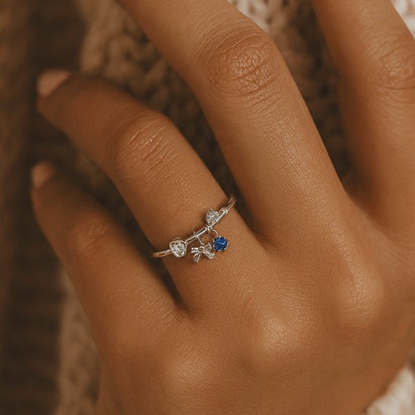 Ring mit kleinen Anhängern 925 Sterling Silber - AnoaShop