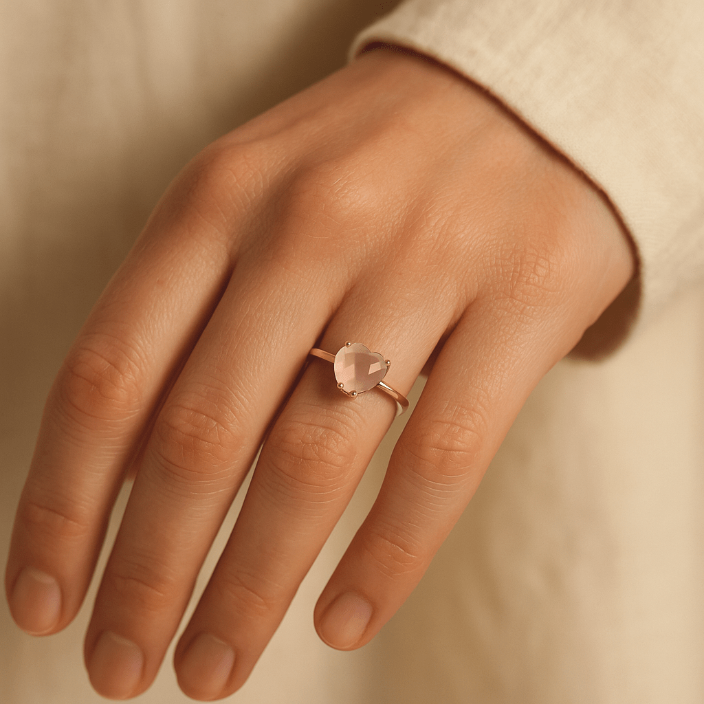 Ring Rosenquarz 333 Gold - AnoaShop