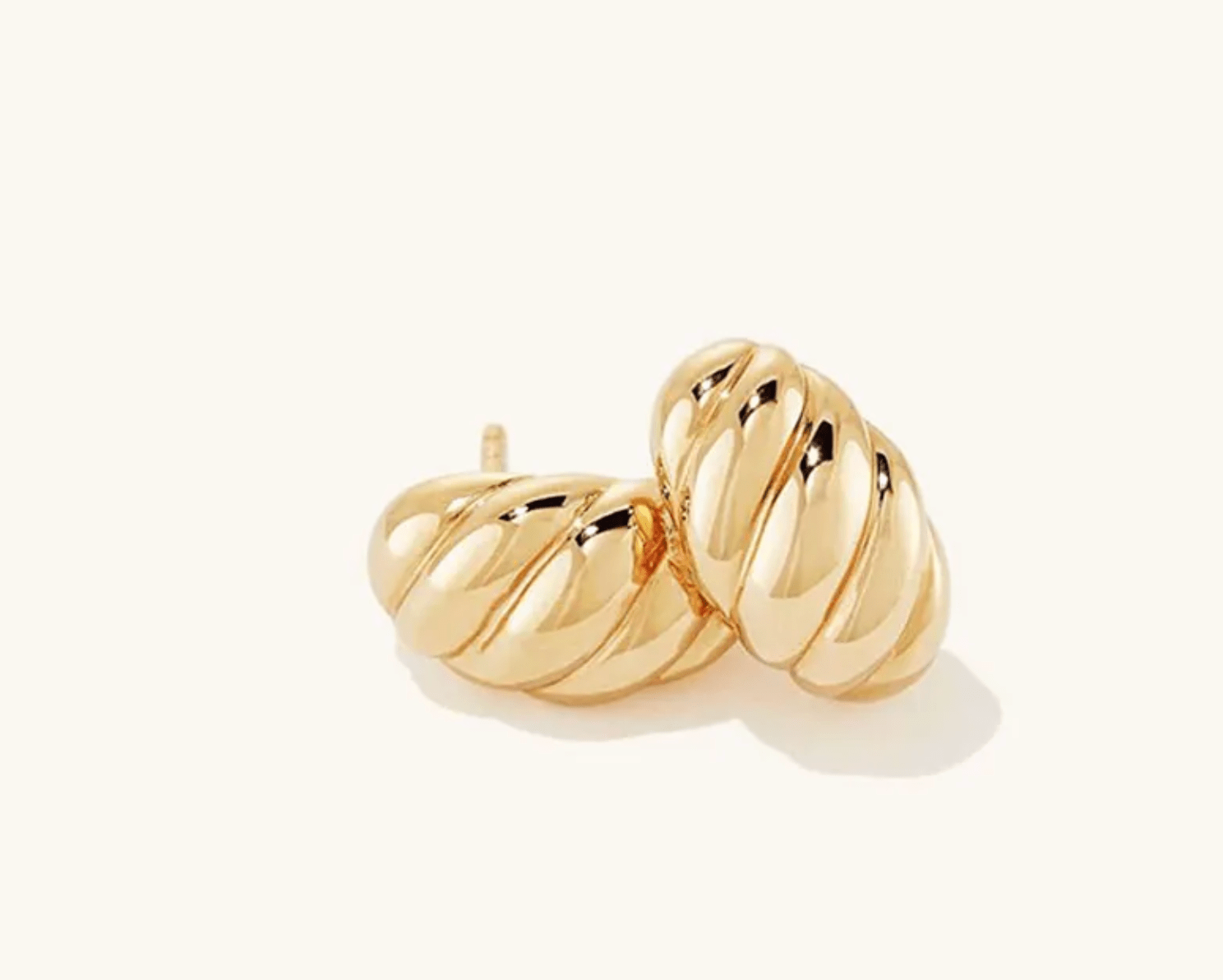 Vintage Croissant Stainless Steel Hoop Earrings - AnoaShop