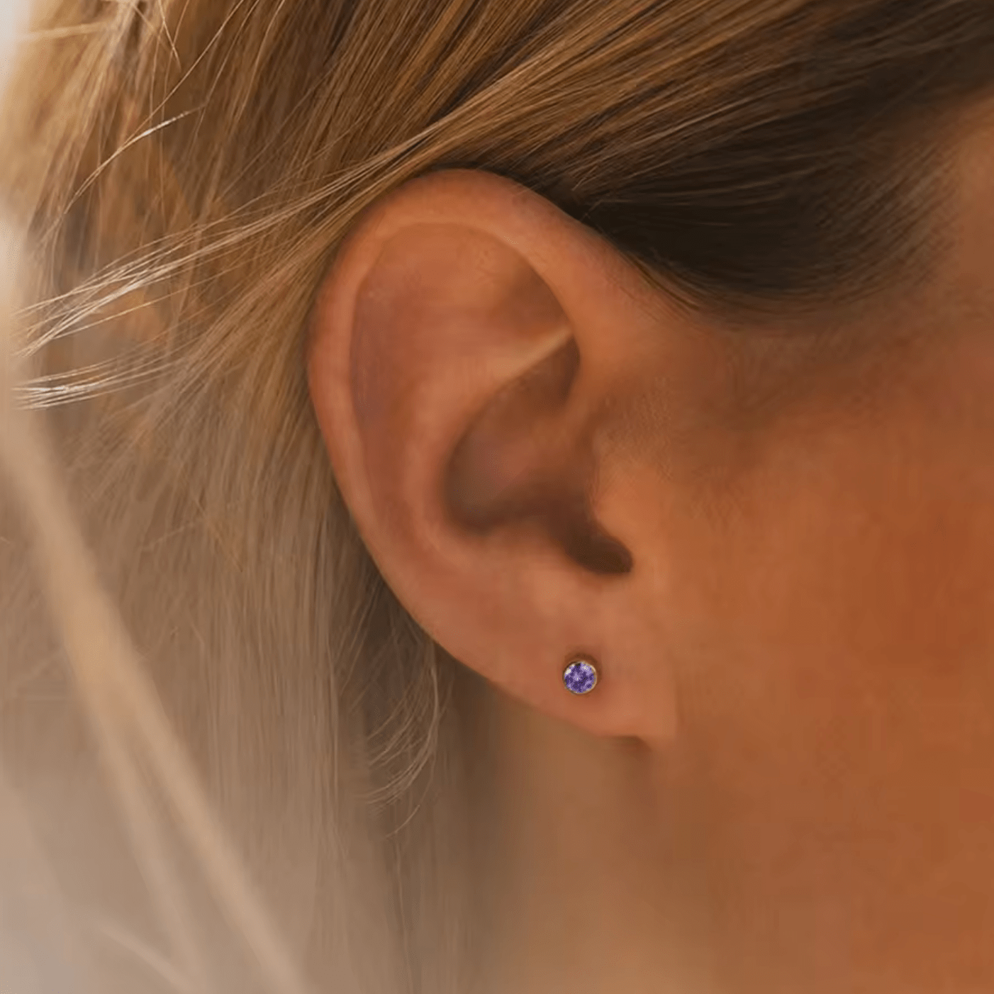 Waterproof birthstone earring • Gold Silver • stainless steel - AnoaShop