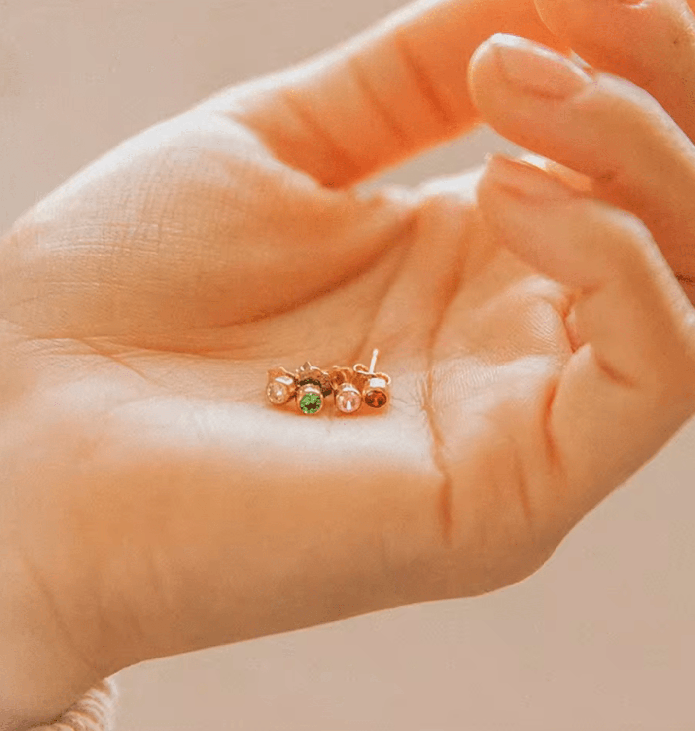 Waterproof birthstone earring - Gold Silver - stainless steel - AnoaShop