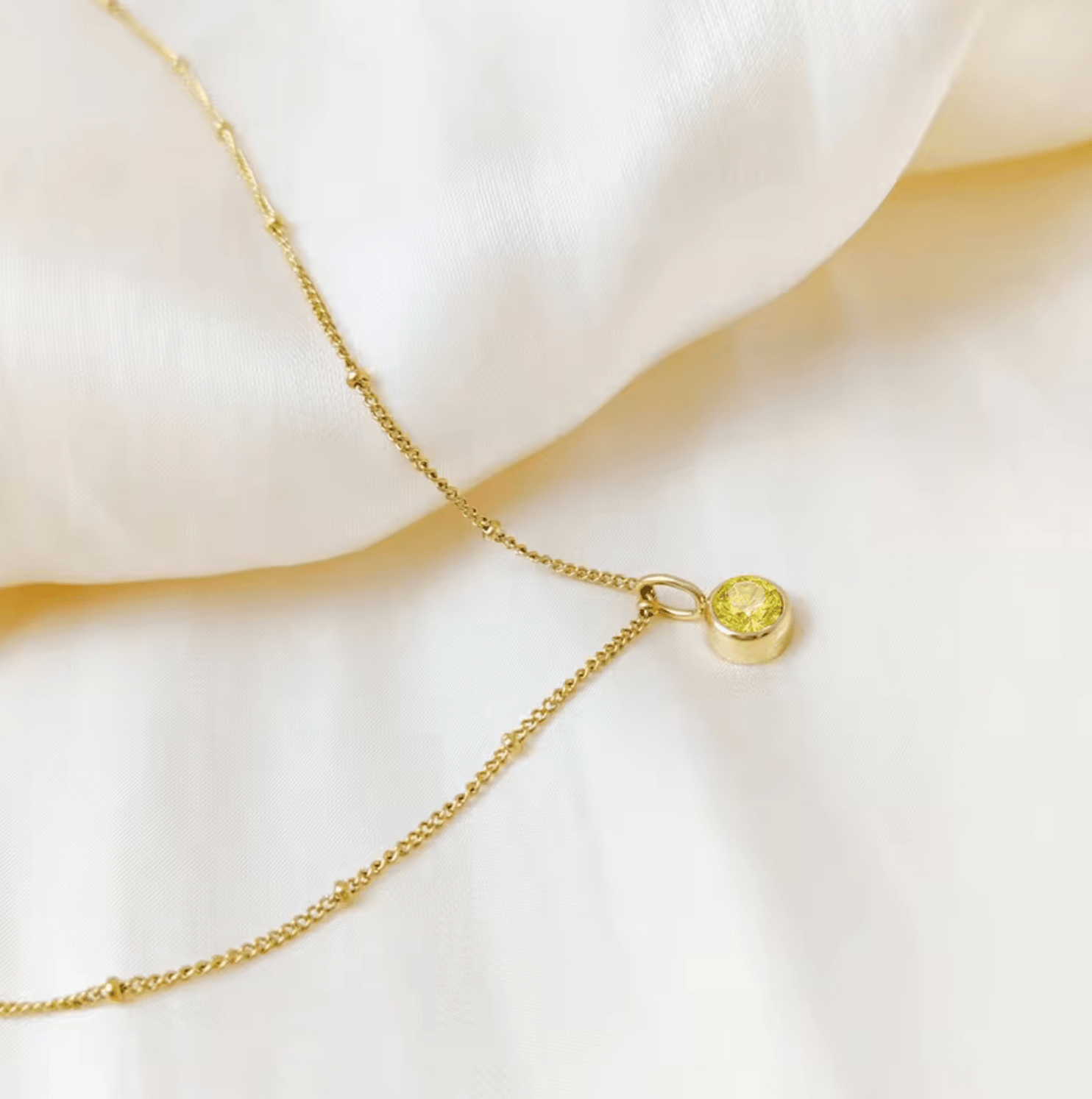 Waterproof birthstone necklace • Gold chain • stainless steel - AnoaShop