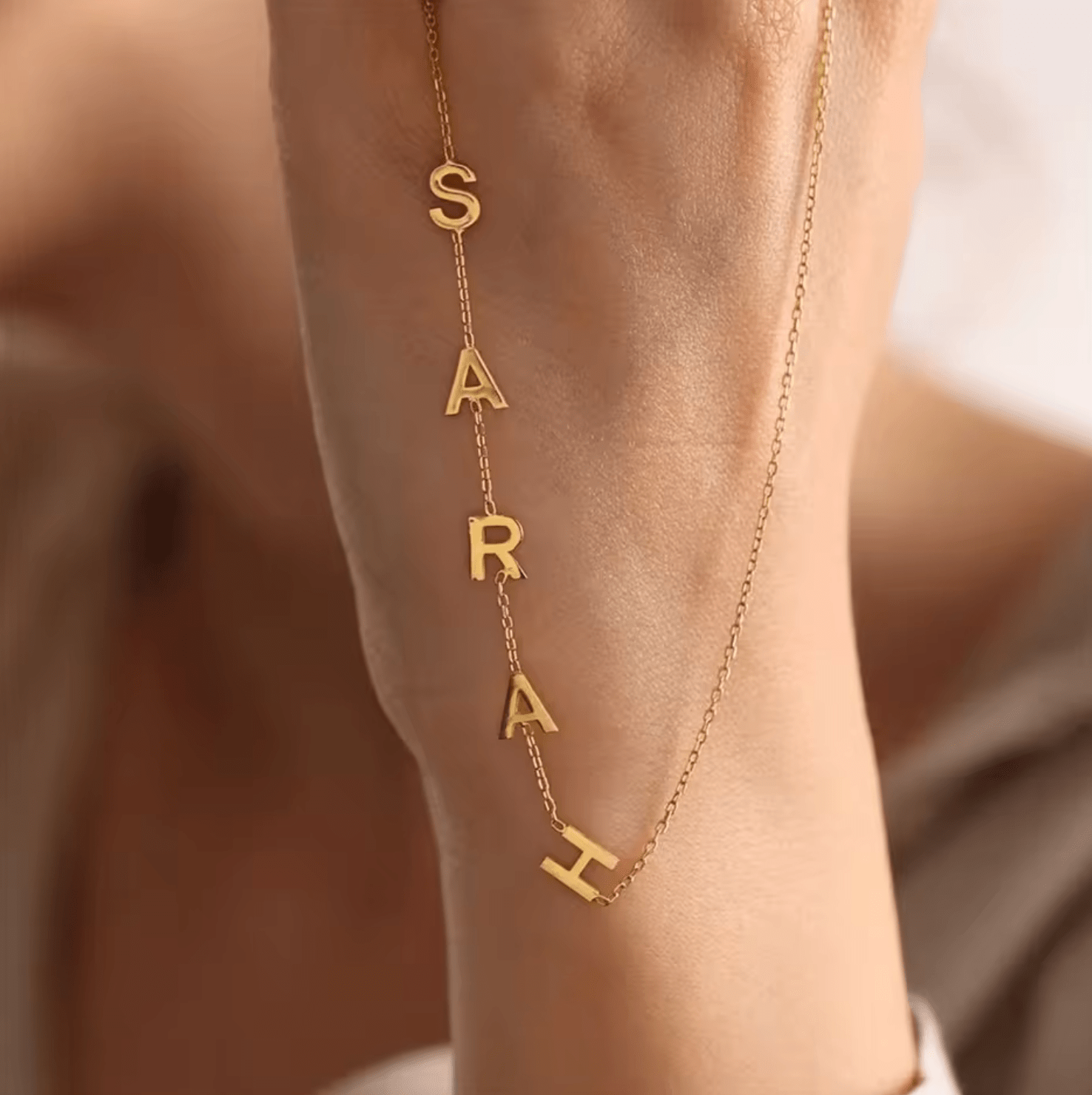 WATERPROOF LETTER NECKLACE • GOLD CHAIN • STAINLESS STEEL - AnoaShop