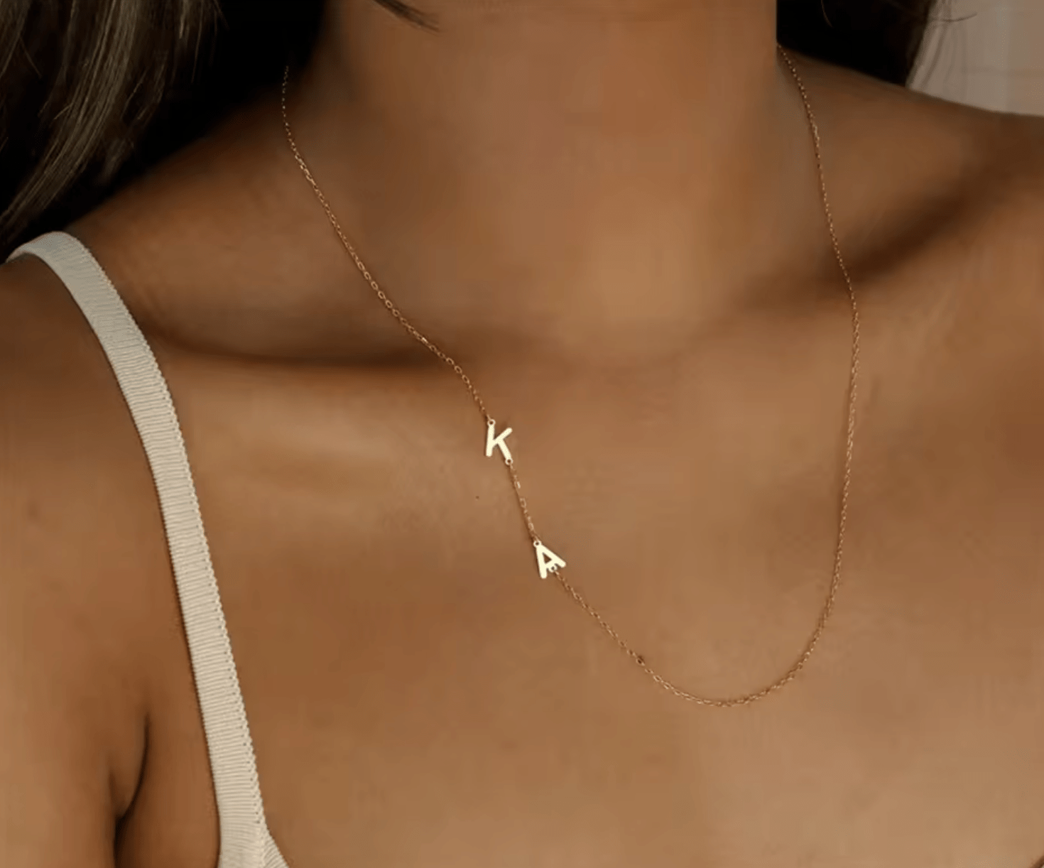 WATERPROOF LETTER NECKLACE • GOLD CHAIN • STAINLESS STEEL - AnoaShop