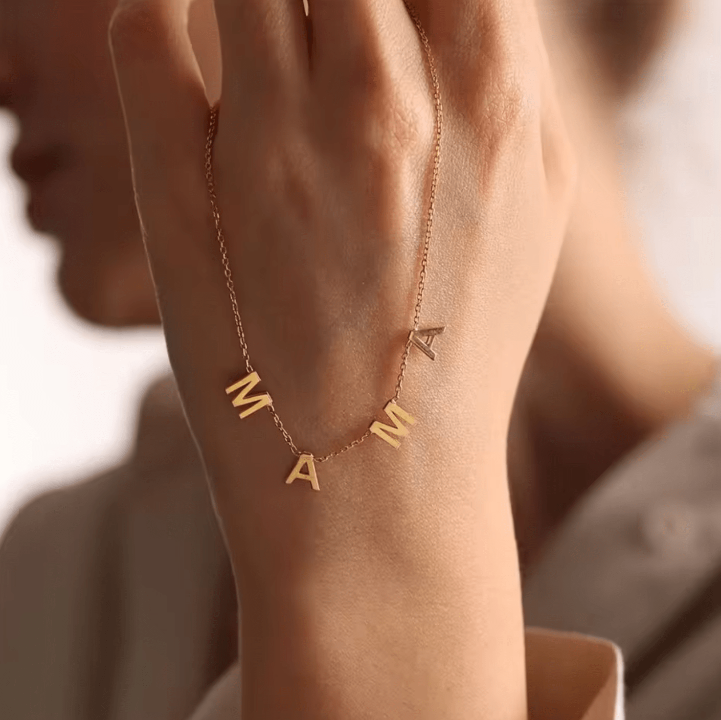 WATERPROOF LETTER NECKLACE • GOLD CHAIN • STAINLESS STEEL - AnoaShop