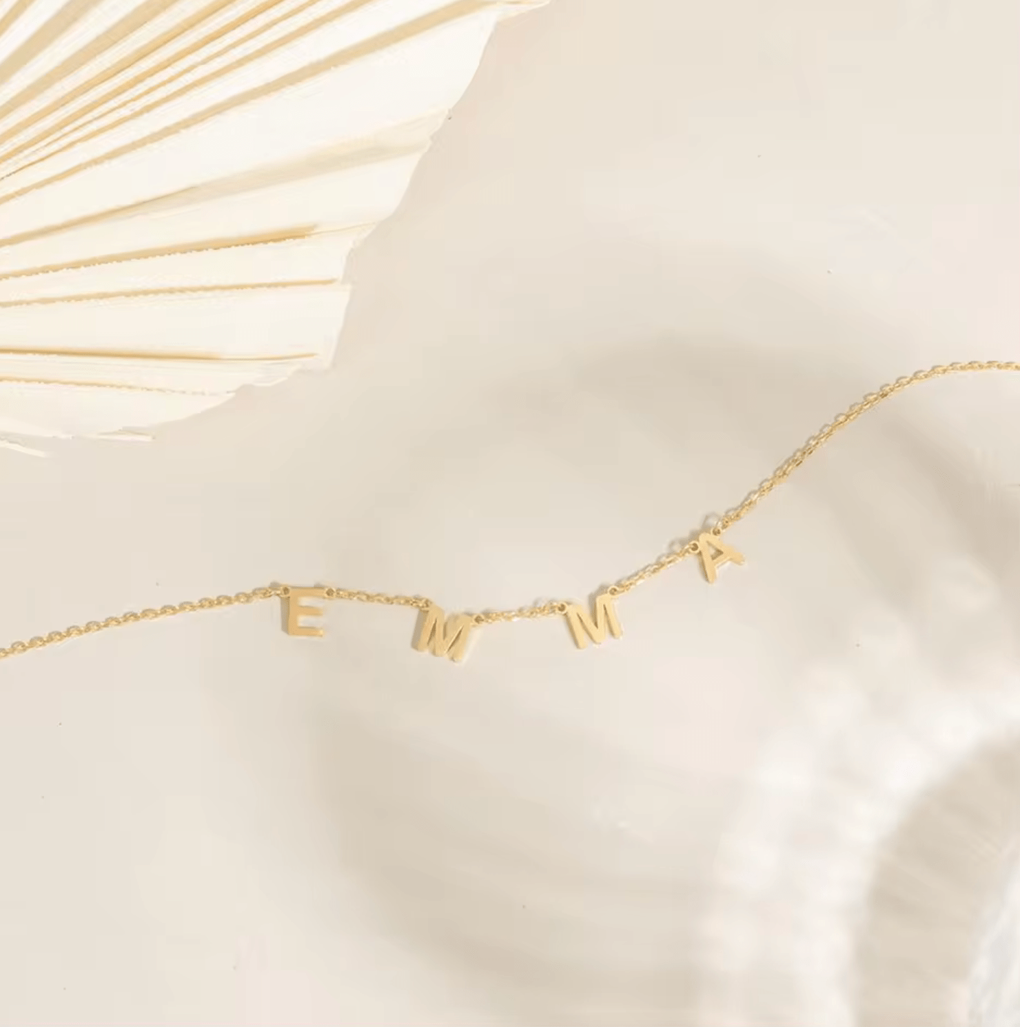 WATERPROOF LETTER NECKLACE • GOLD CHAIN • STAINLESS STEEL - AnoaShop