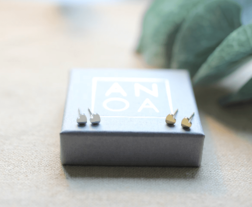 Waterproof Little Heart Earring • Heart Earstud Gold • Minimalist Earring • Earring small gold silver - AnoaShop