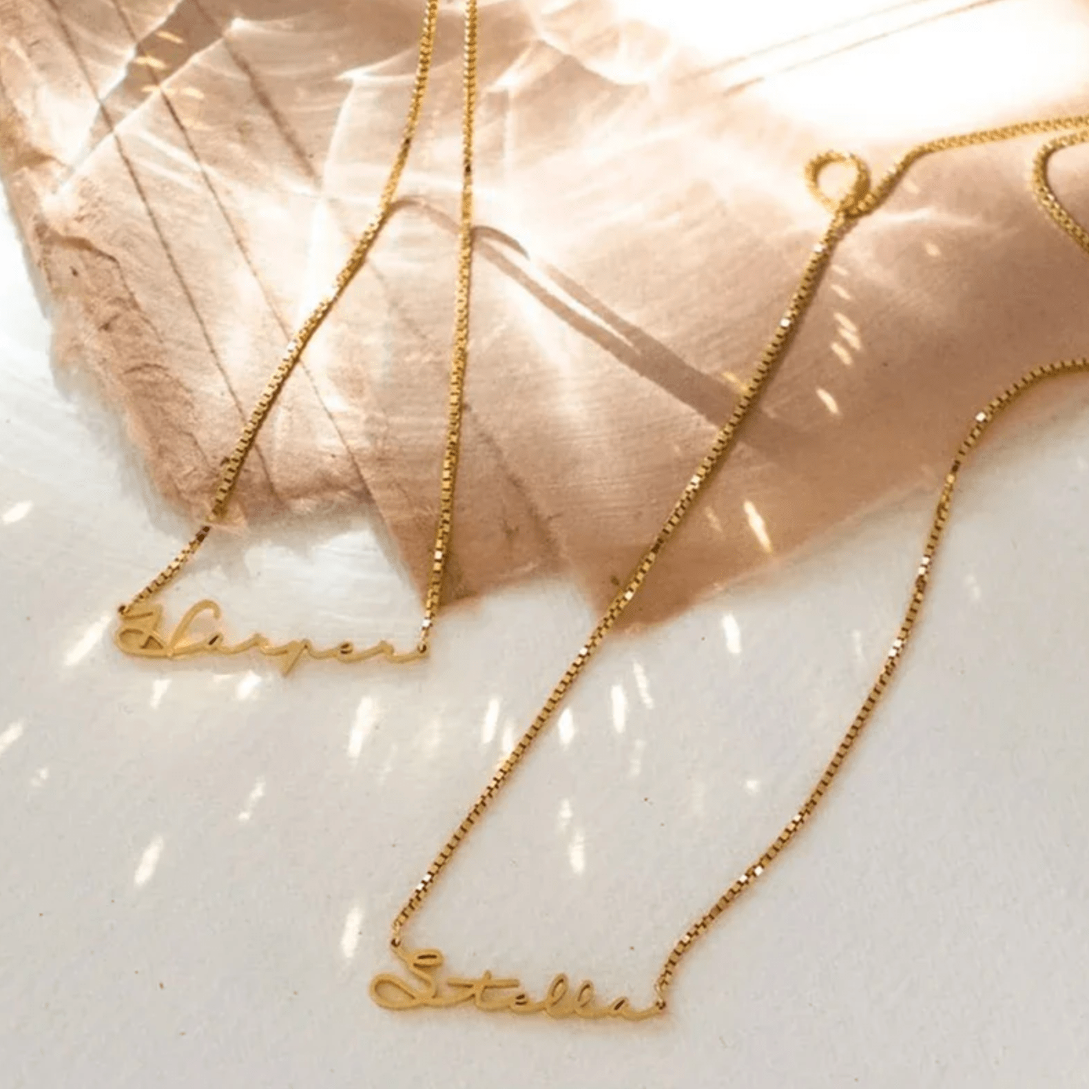 WATERPROOF PERSONALIZED NECKLACE • GOLD CHAIN • STAINLESS STEEL - AnoaShop